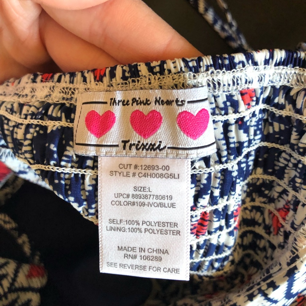 Three Pink Hearts Patterned Dress - Picture 3 of 3